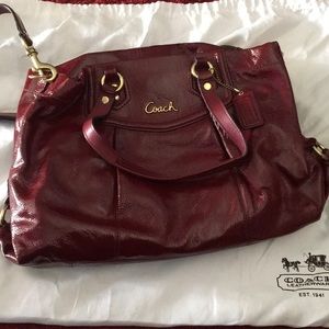 Authentic red patent leather Coach purse